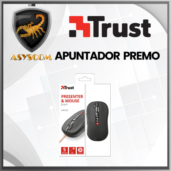 🦂  MOUSE TRUST ⚡ 2 EN 1 APUNTADOR LASER PREMO -Asys Computadores - AsysCom ⭐️ computadores portátiles Bogota